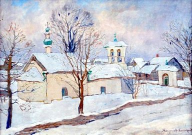 Paysage d\'hiver avec une église