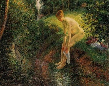 bañista en el bosque 1895