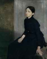 Portret van een jonge vrouw. Zuster van de kunstenaar Anna Hamme