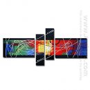 Hand-painted Abstract Oil Painting - Set of 4