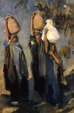 Bedouin Vrouwen die Water Potjes 1891