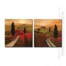 Hand-painted Landscape Oil Painting - Set of 2