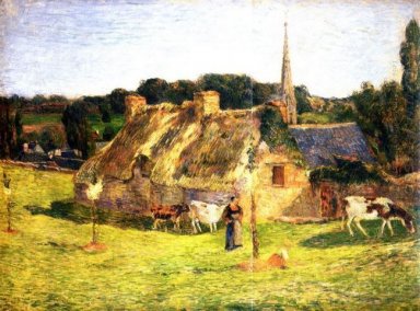 Le champ de Lollichon et l\'église de Pont-Aven, 1886