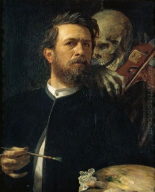 Zelfportret met de dood als een speelman 1872