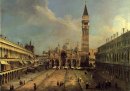 Piazza san marco op zoek naar het oosten langs de centrale lijn