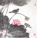 Lotus & Vogels - Chinees schilderij