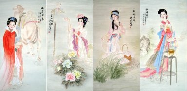 Quattro Bellezze dell\'antica pittura cinese-cinese