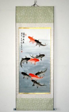 Peixes - Montada - Pintura Chinesa