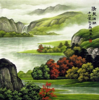 Montagnes, l\'eau - peinture chinoise