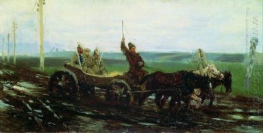 Bajo Escort en el camino fangoso 1876