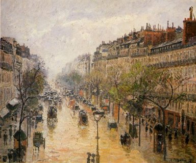 Бульвар Монмартр весенний дождь 1897