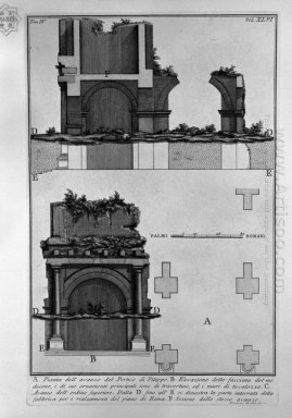 Den romerska forn T4 Plate XLVI Proof Of The Portico av Phi