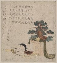 Decorazione dei tre tesori e una maschera di Otafuku