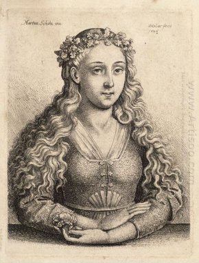 Femme avec une couronne de feuilles de chêne