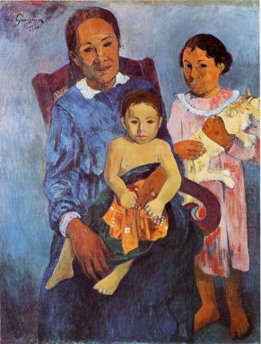 Tahitiaanse vrouw en twee kinderen 1901