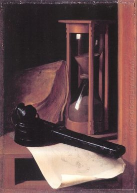 Still Life with Hourglass, Pencase and Print