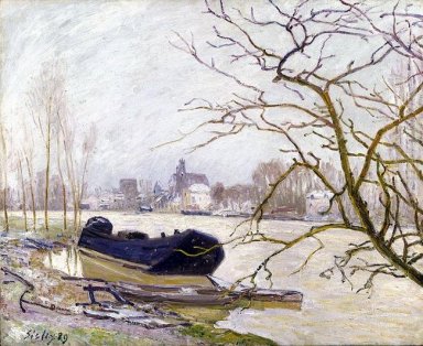 das Loing bei Hochwasser 1889