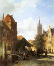 Springer Cornelis Figures In A Street In Delft