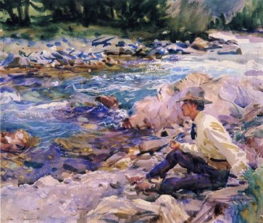 El hombre sentado junto a un arroyo 1912