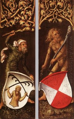 Sylvan mannen met heraldische schilden 1499