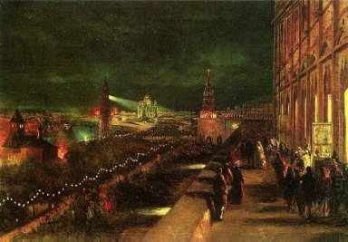 Oplichten van Moskou ter gelegenheid van de Kroning In 1883