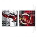 Hand-painted Abstract Oil Painting - Set of 2