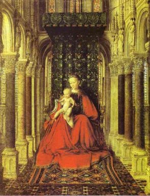 O Virgin ea criança em uma igreja 1437 1