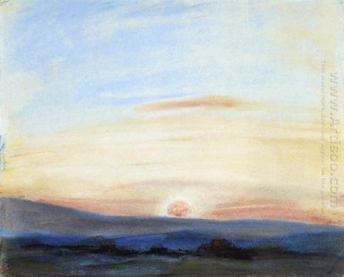 Studie van Sky ondergaande zon 1849