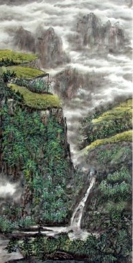 Waterfall - Lukisan Cina