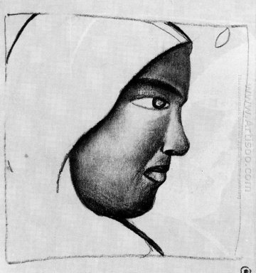 Женщина S головки в профиль 1912