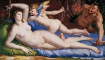 Venus, Cupido y sátiro