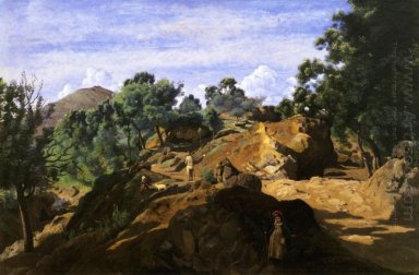 Un bois de châtaignier parmi les rochers 1835