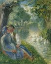 lovers seated at the foot of a willow tree 1901