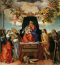 Madonna Enthroned con ángeles y santos St Catherine de Alexand