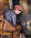Mujer campesina calentándose 1883