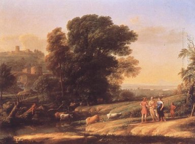 Landschap met Cephalus en Procris Herenigd Door Diana 1645 1