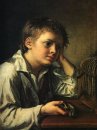 Jongen met Een Dode GOudefinch 1829