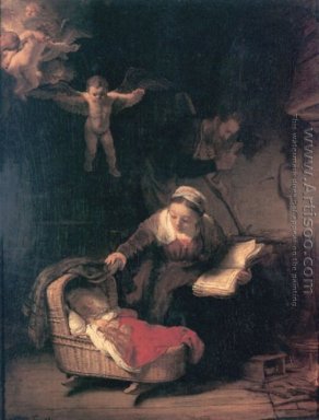 Die Heilige Familie mit Engeln 1645