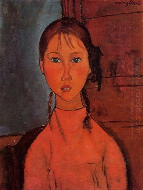 girl with pigtails 1918