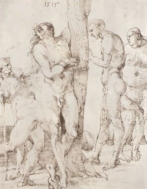 Исследование лист с шестью обнаженными фигурами 1515