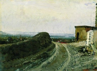 Vägen från Montmartre i Paris 1876