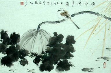 Oiseaux et fleurs - Peinture chinoise