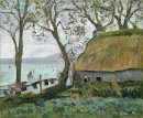 Un cottage con tetto di paglia In Douarnenez 1898