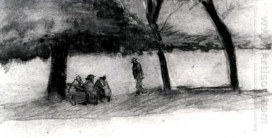 Bänk Med Tre Personer 1882