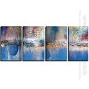 Hand-painted Abstract Oil Painting - Set of 4