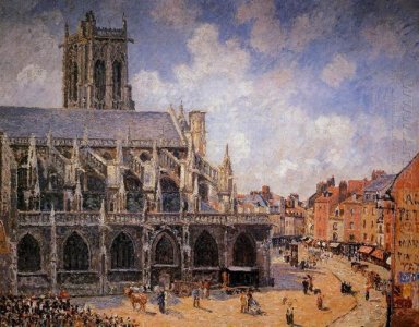 De kerk van st jacques in dieppe ochtendzon 1901