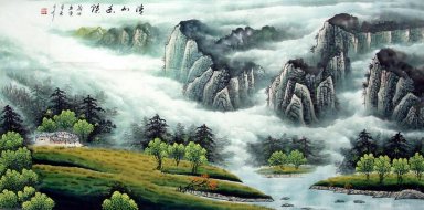 Bergen en water - Chinees schilderij