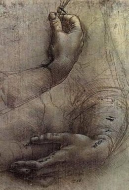 Studie av armar och händer en skissa av Da Vinci Populärt Consid