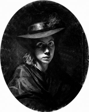 Retrato de Sofia Nikolaevna Kramskoy En Sombrero 1863