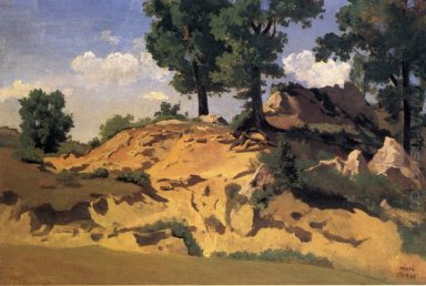 Trees And Rocks At La Serpentara 1827
